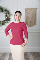 essential layering tee in solid colors, modest women's base layer by Nuggles®