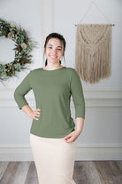 essential layering tee in solid colors, modest women's base layer by Nuggles®
