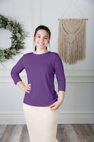 essential layering tee in solid colors, modest women's base layer by Nuggles®