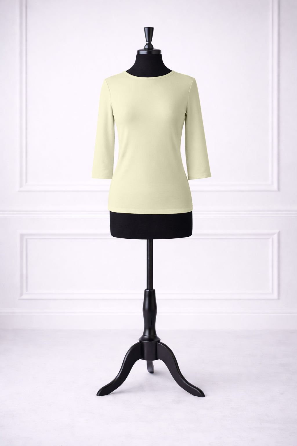 Front view of Nuggles® Essential 3/4 sleeve tee in Cream