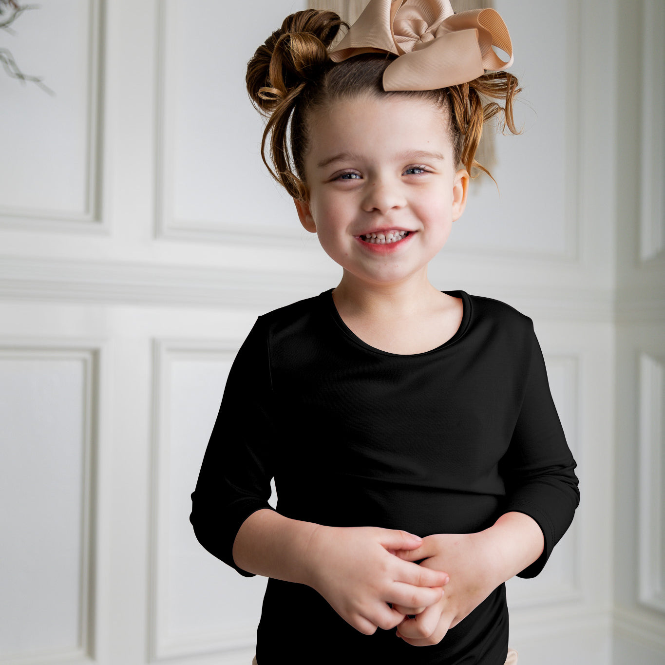 Modest girls essential tee from Nuggles® – soft cotton 3/4 sleeve layering shirt for everyday comfort and coverage