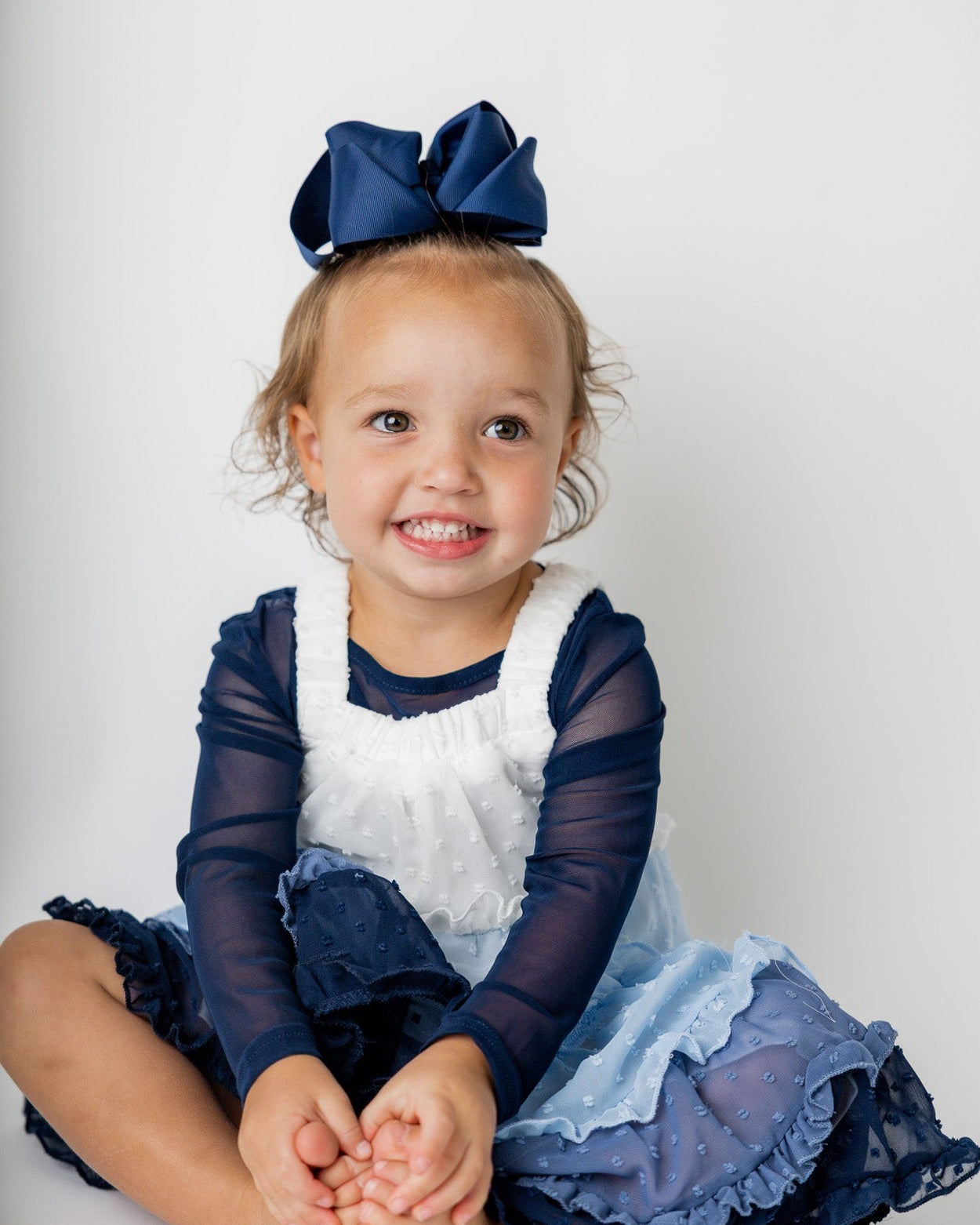 Girls' Mesh Tee in Navy - Final Sale nuggles-clothing