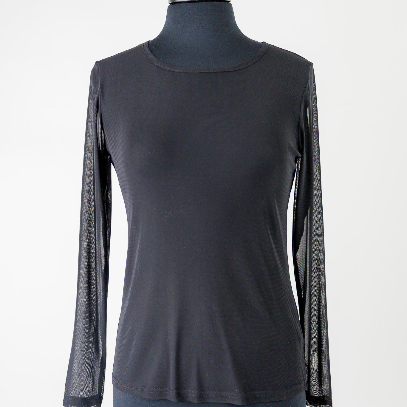 Mesh layering top for girls and women by Nuggles®, modest long sleeve underlayer.