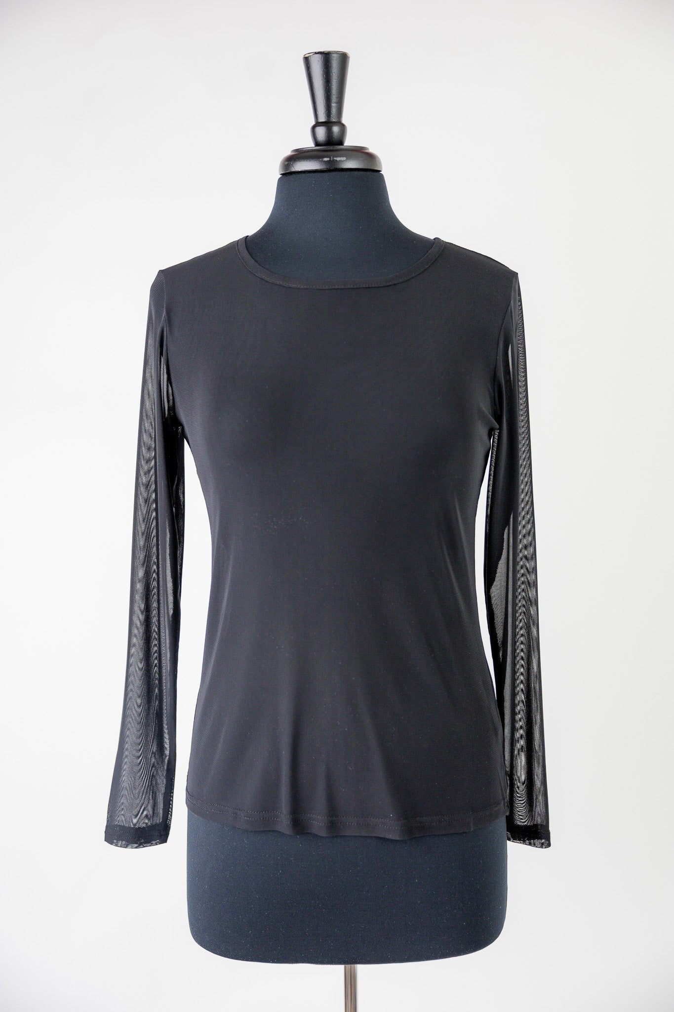 Mesh layering top for girls and women by Nuggles®, modest long sleeve underlayer.