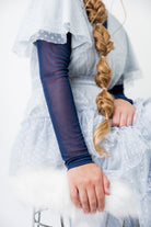 Mesh layering top for girls and women by Nuggles®, modest long sleeve underlayer.