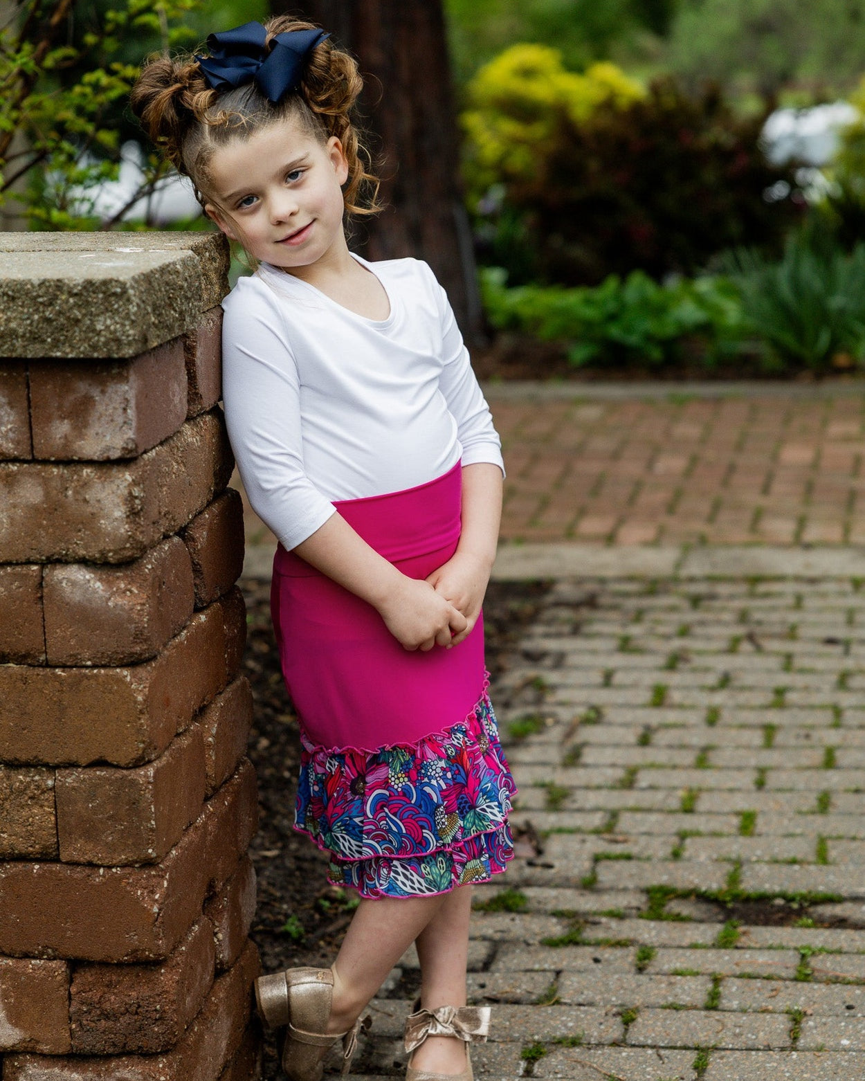 Girls' Erin Ruffle Slip in Floral Feathers - Final Sale nuggles-clothing