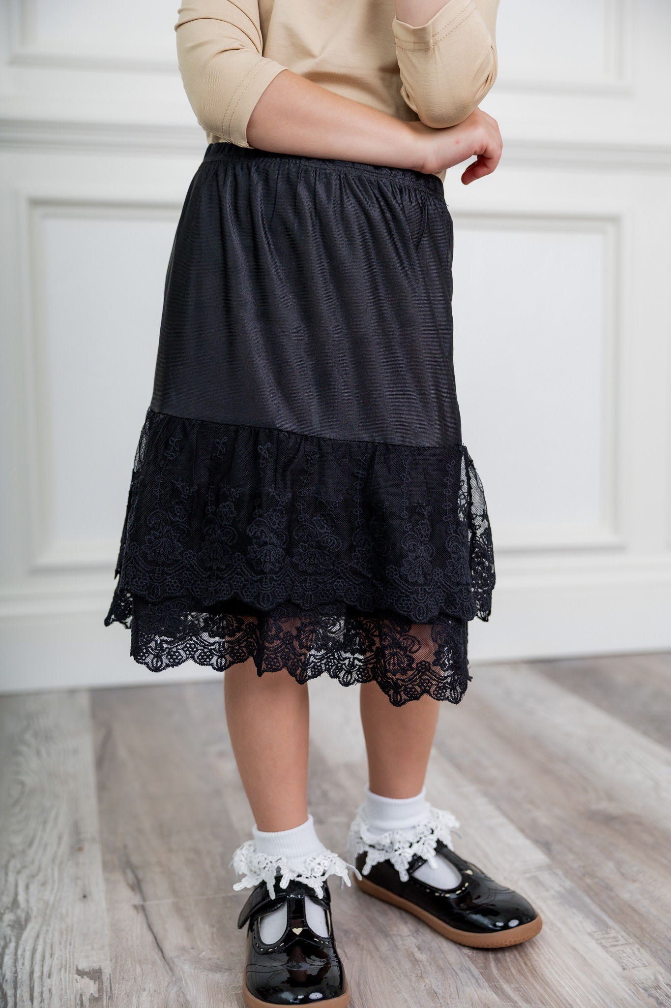 Nuggles® girls slip with lace hem for under dresses and skirts