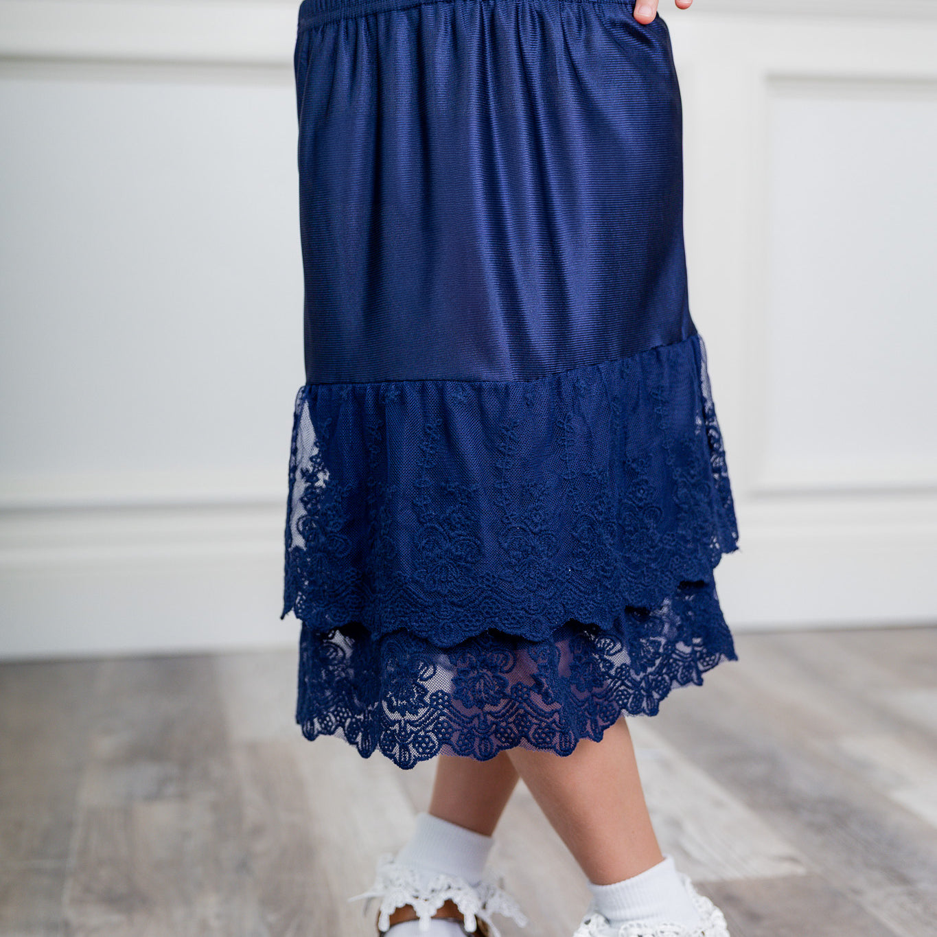 Nuggles® girls slip with lace hem for under dresses and skirts