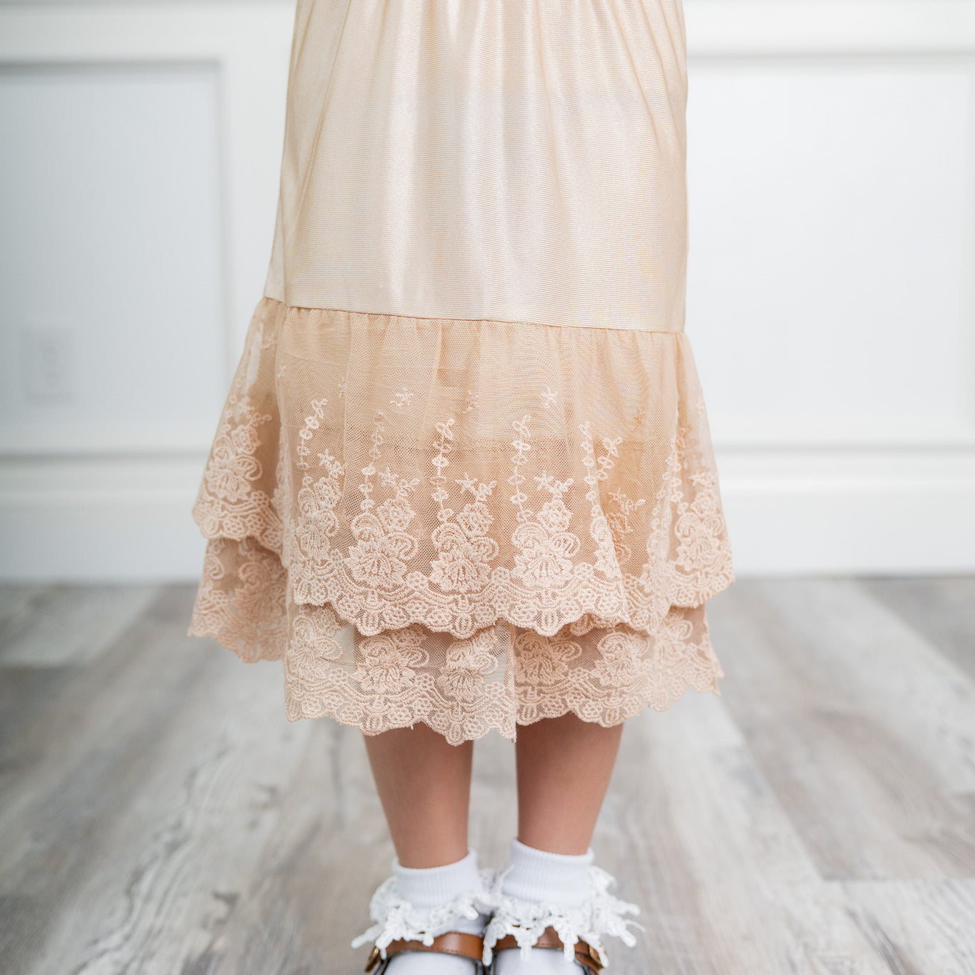 Nuggles® girls slip with lace hem for under dresses and skirts