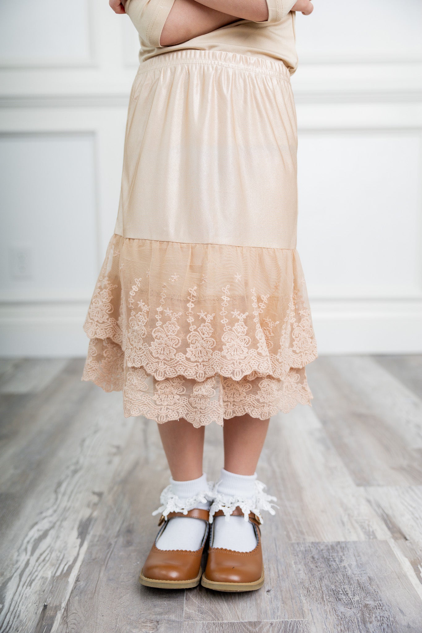 Nuggles® girls slip with lace hem for under dresses and skirts