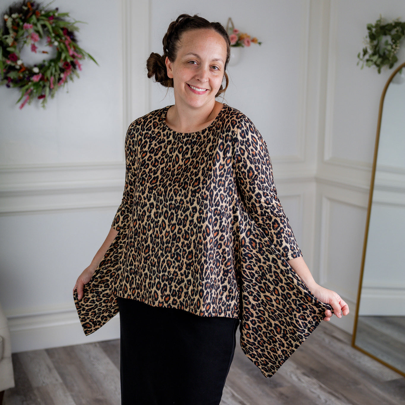Norie Top by Nuggles® – modest women’s top with 3/4 sleeves and relaxed fit.
