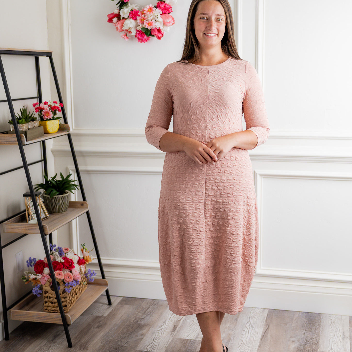Nuggles® Cindy Bubble Dress in textured solid bubble knit.