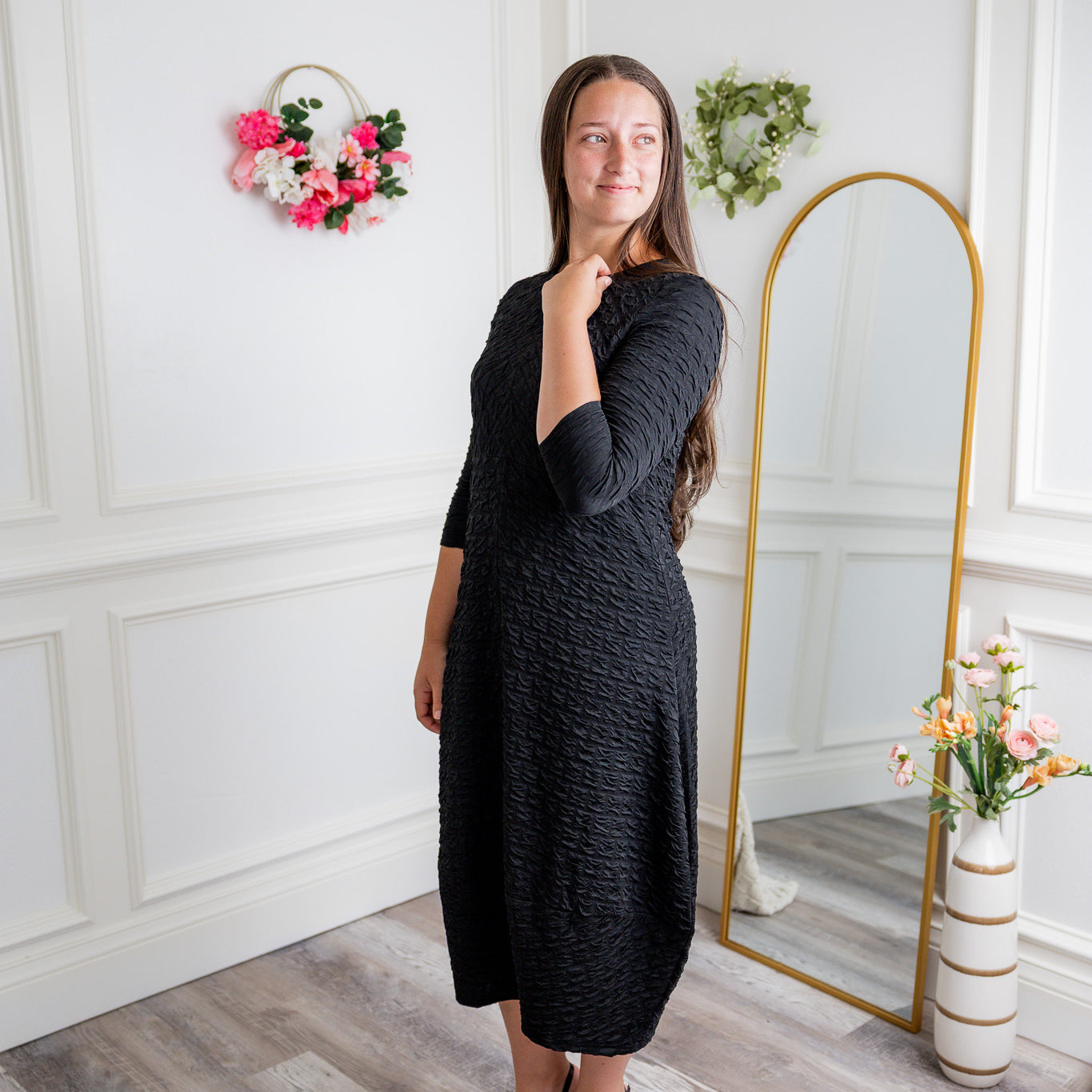 Nuggles® Cindy Bubble Dress in textured solid bubble knit.