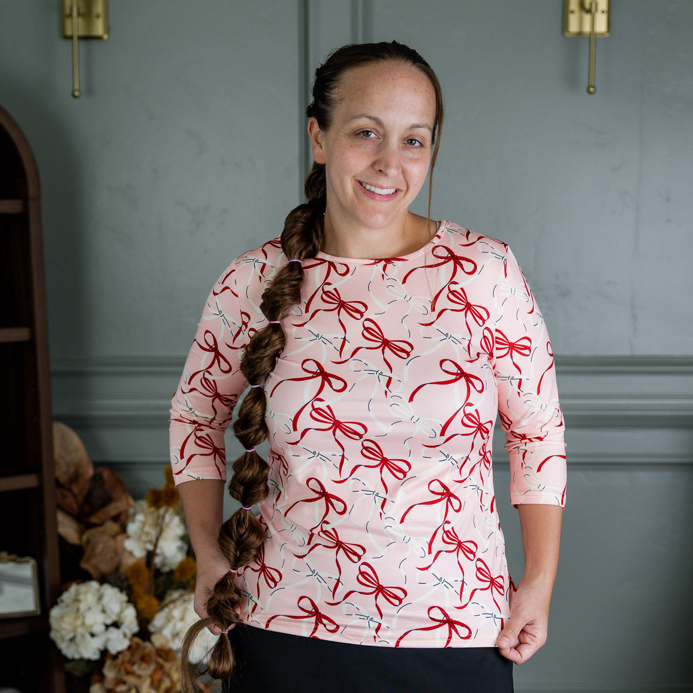 essential layering tee in prints, modest women's base layer by Nuggles®