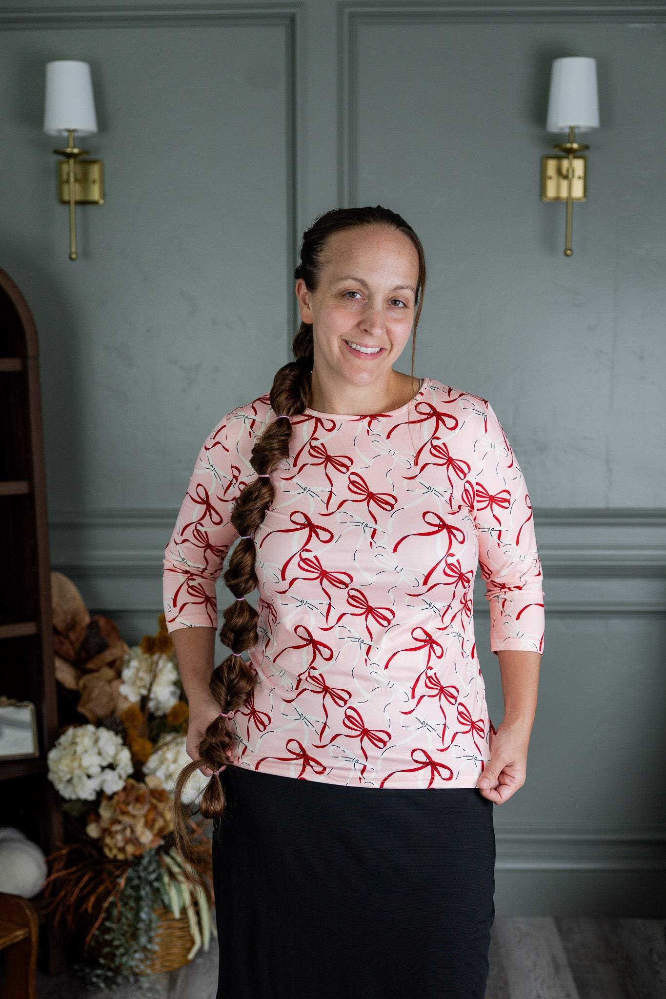 essential layering tee in prints, modest women's base layer by Nuggles®