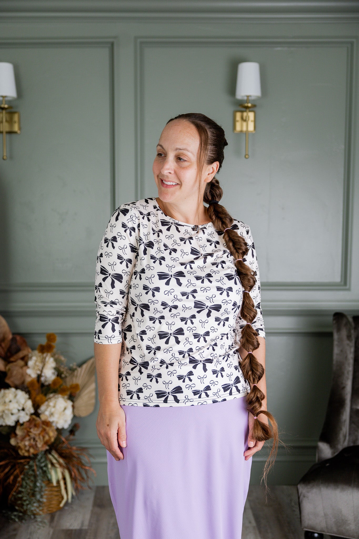 essential layering tee in prints, modest women's base layer by Nuggles®