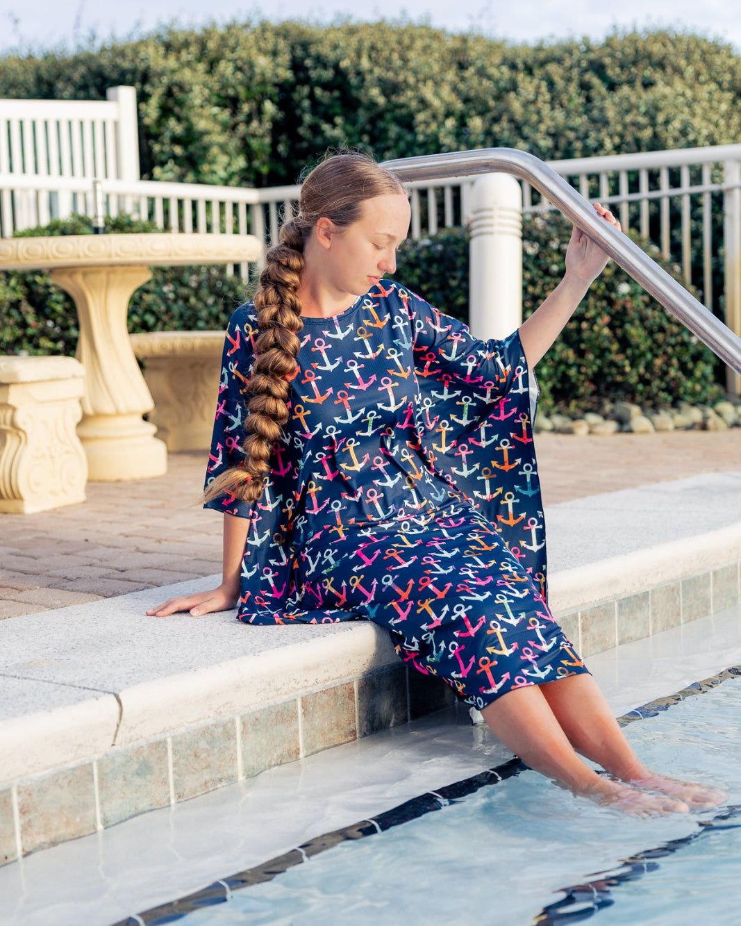 Carlie Swim Dress in Nautical Nights nuggles-clothing