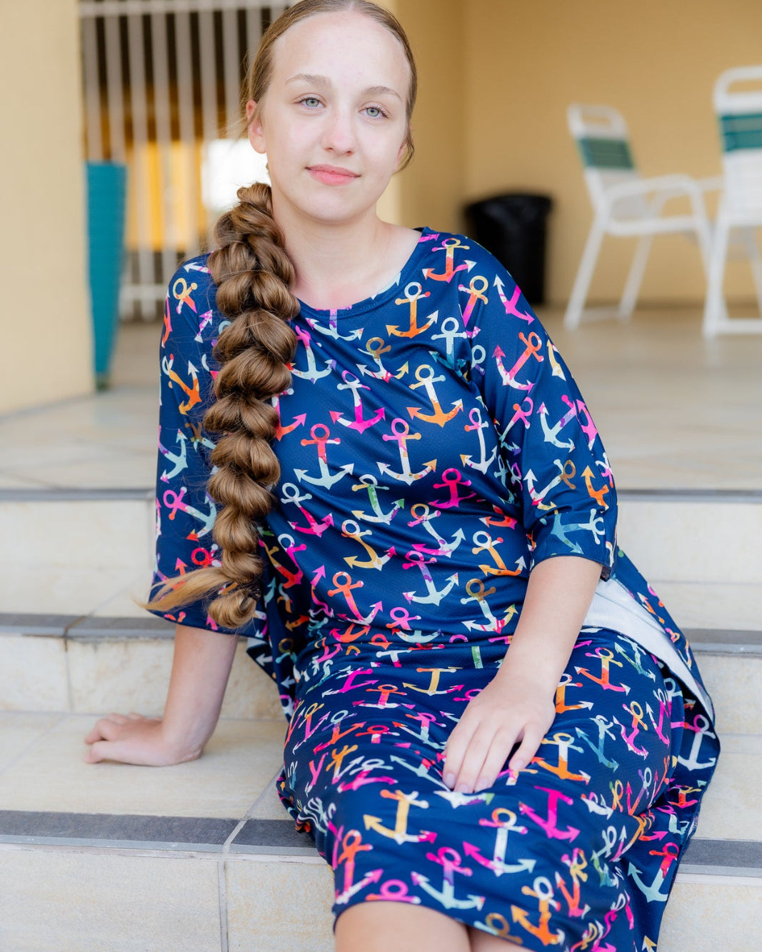 Carlie Swim Dress in Nautical Nights nuggles-clothing