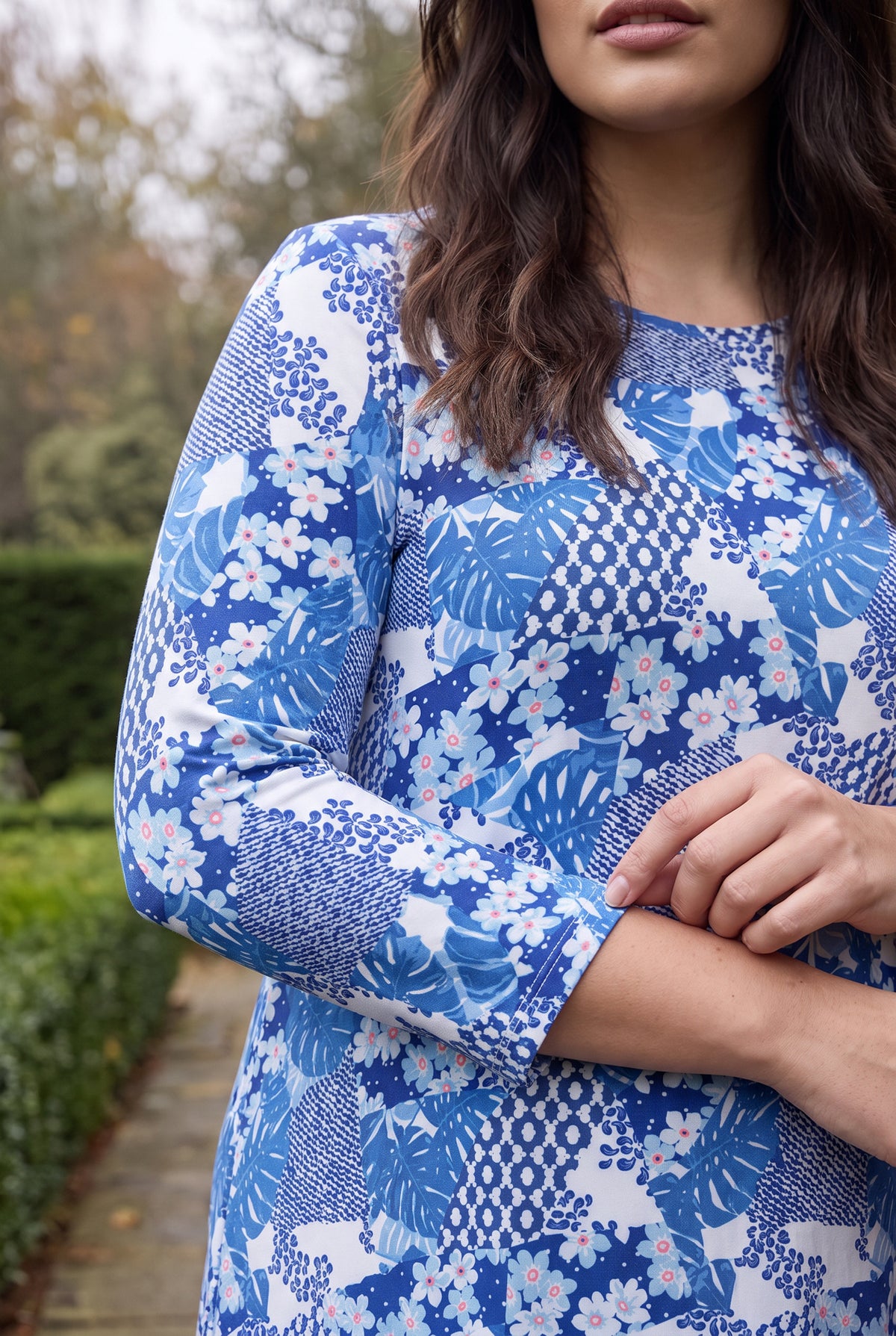Model wearing Nuggles® Bristol Dress in Indigo