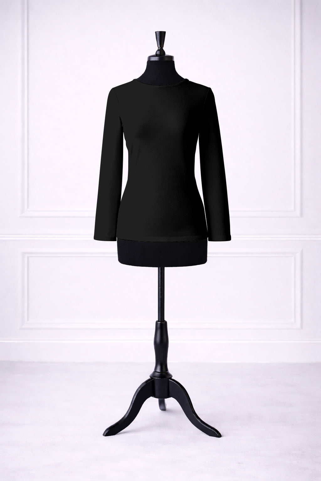 Stock photo of our Nuggles® Essential Long Sleeve Tee in Black