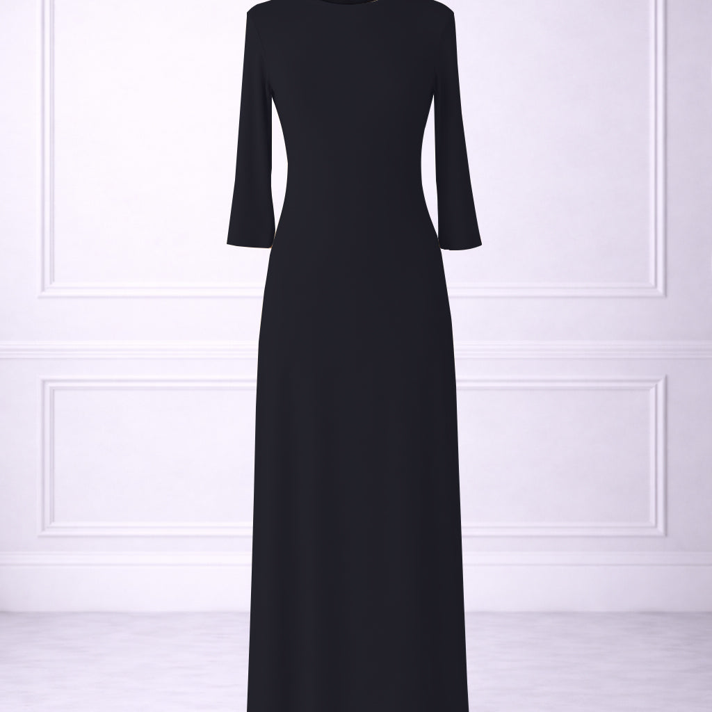 Front view of Nuggles® original maxi layering dress in Black