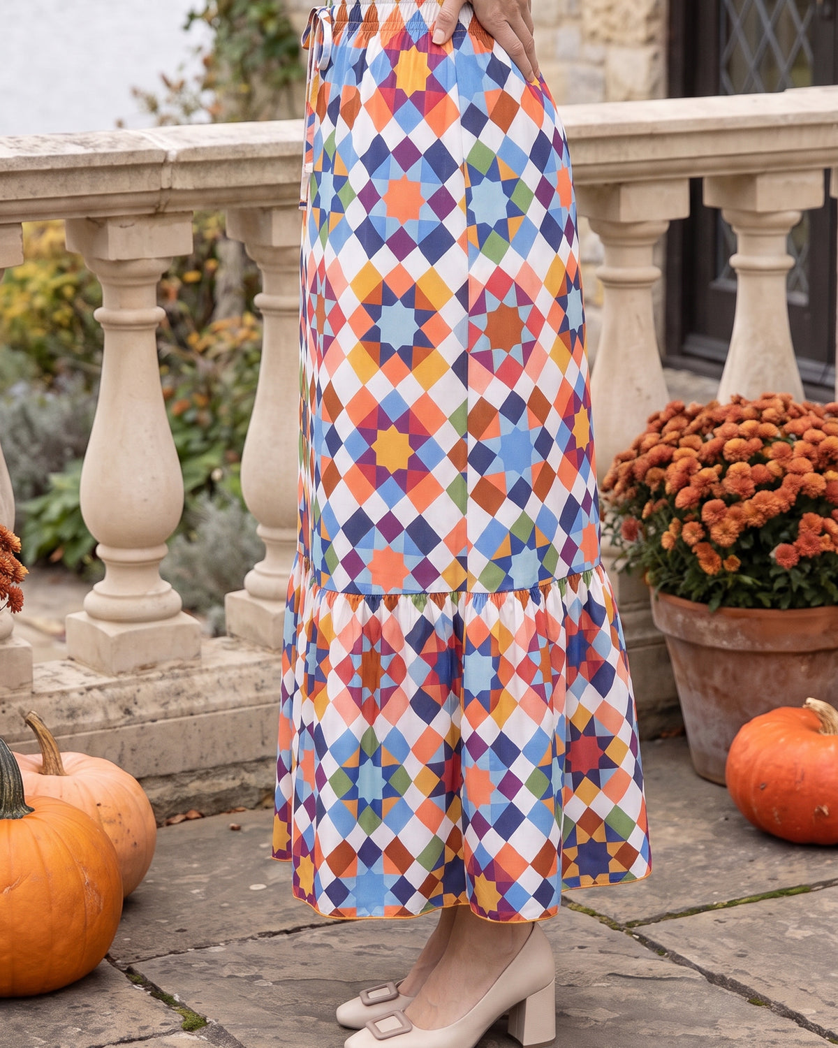 Model wearing Nuggles® Sage Skirt in Morning Star