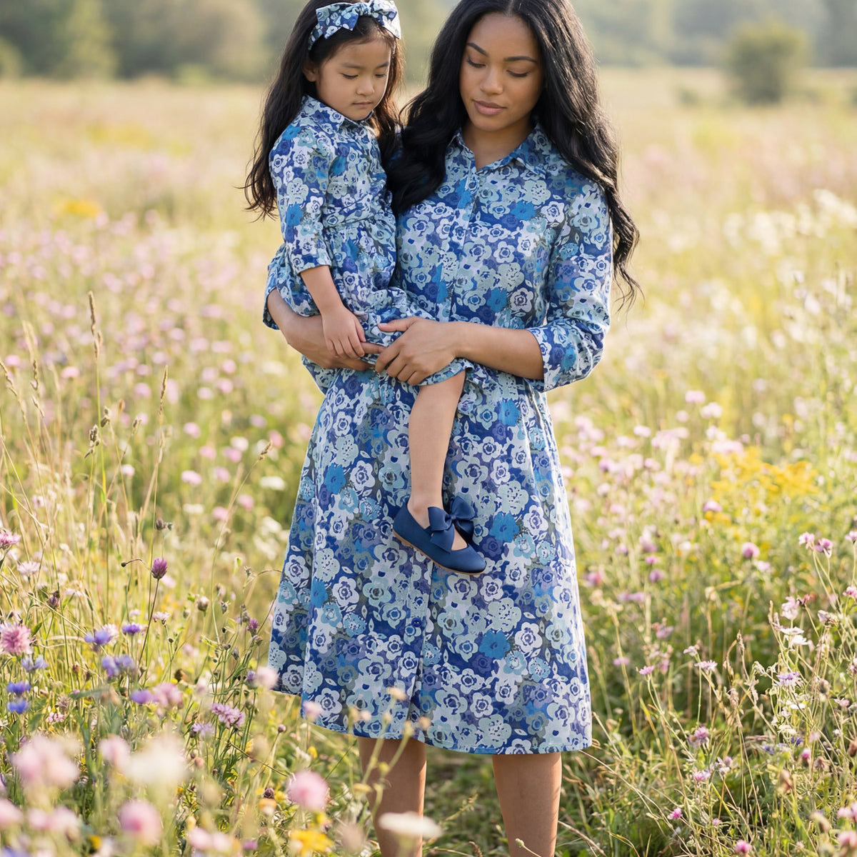 blue floral day dress Blue Floral Printed Flutter Tank Tiered Maxi Dress *FINAL SALE*