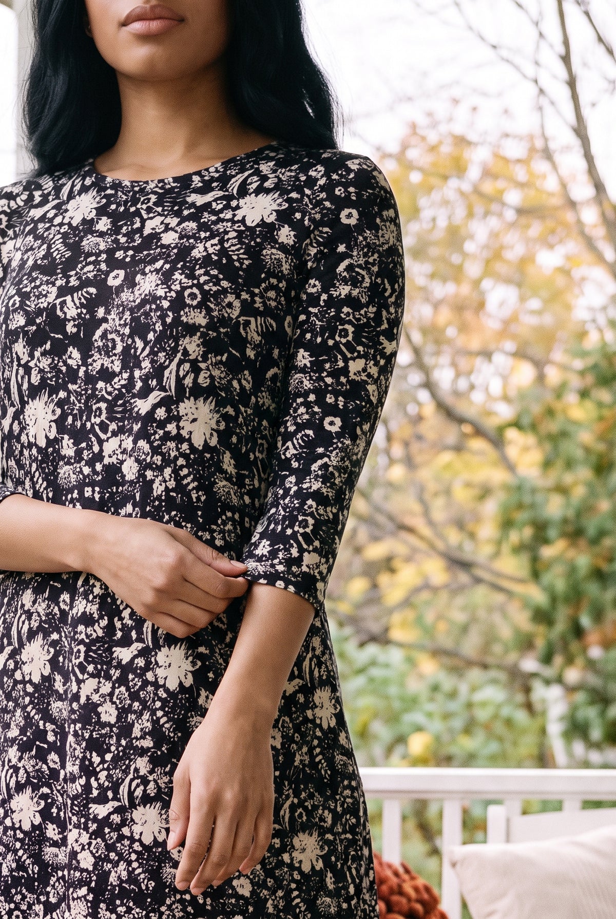 Model wearing Nuggles® Bristol Dress in Nocturne