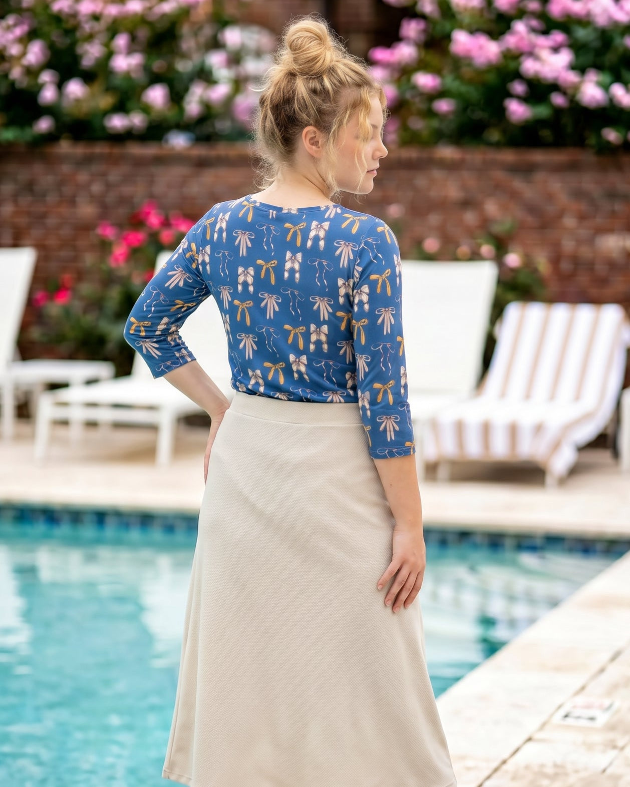 Modest 31" All-Sport Skirt in Nude with built-in capri leggings