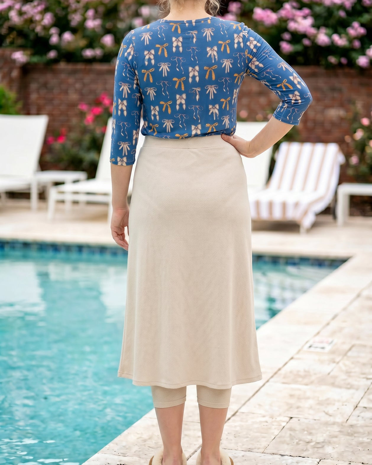 Modest 31" All-Sport Skirt in Nude, side view (view 2)