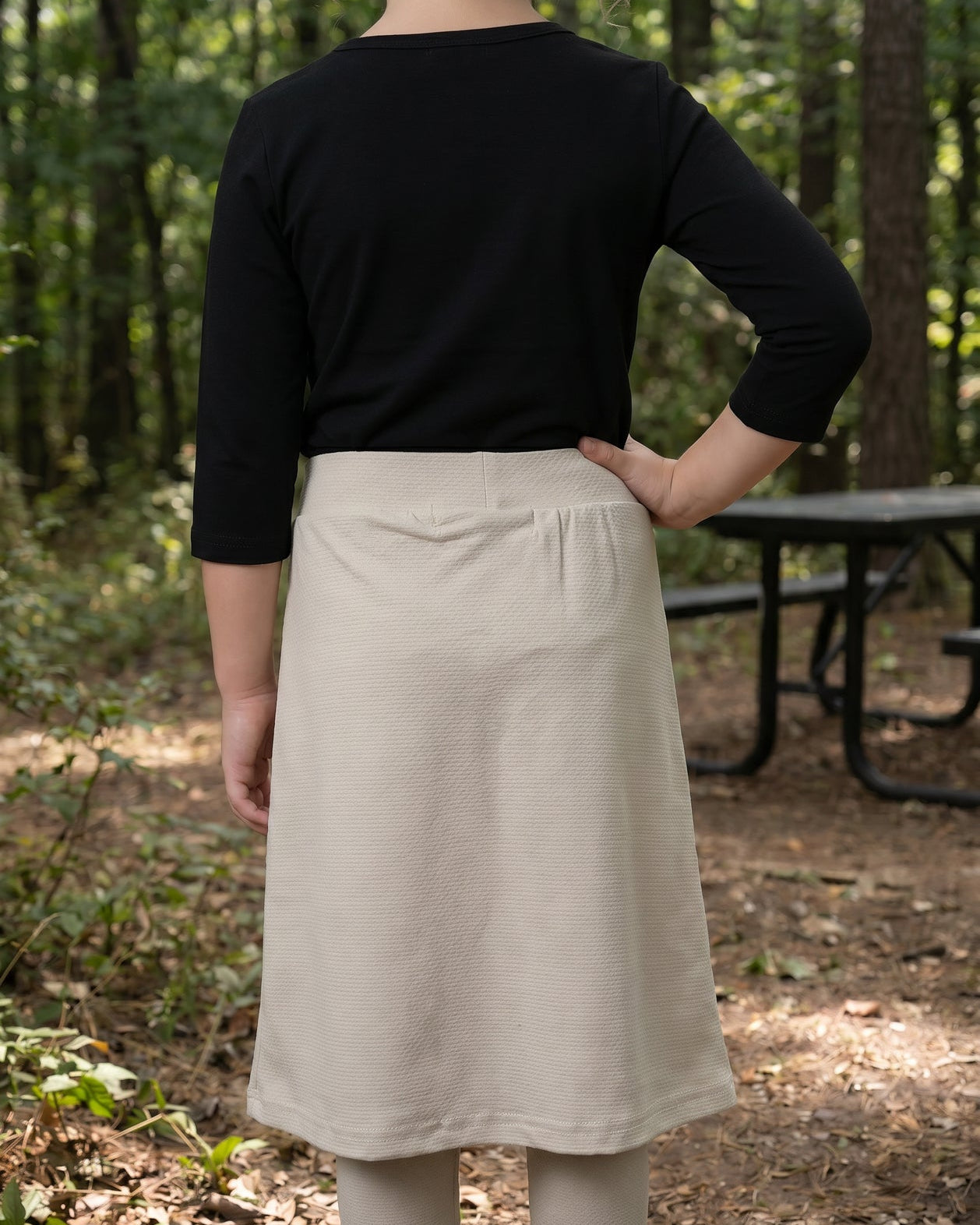 Girls' Modest All-Sport Skirt in Nude, detail (view 5)