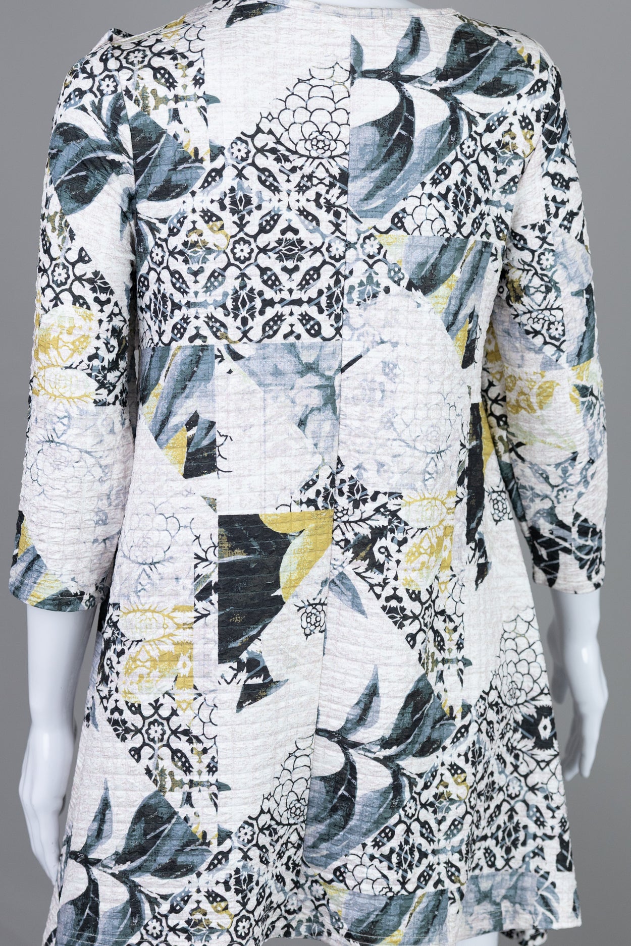 Sketchbook Eleanor Top by Nuggles, modest white top with artful hand-drawn pattern and signature bow