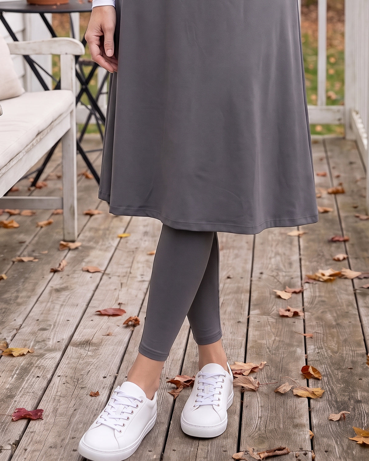 Nuggles® Tilly Sport Skirt in Slate Grey close up