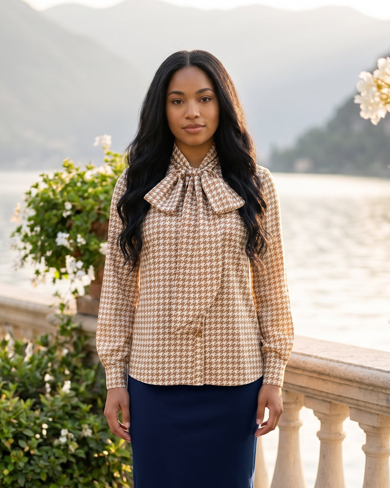 Nuggles® Felicity Bow Top in Soft Heritage romantic womens blouse