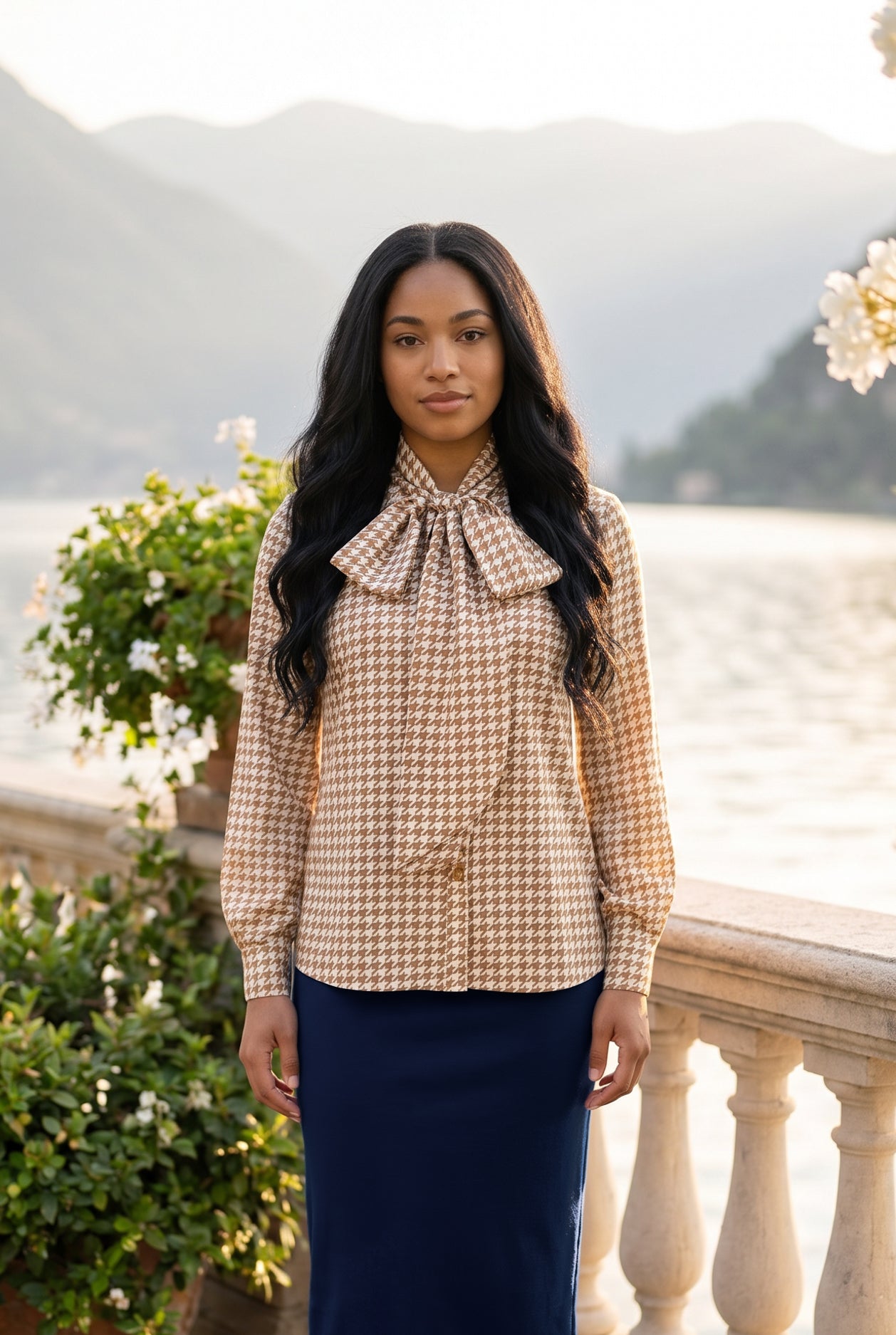 Nuggles® Felicity Bow Top in Soft Heritage romantic womens blouse
