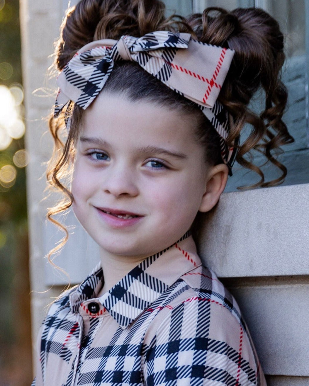 Headband in Sand Plaid nuggles-clothing