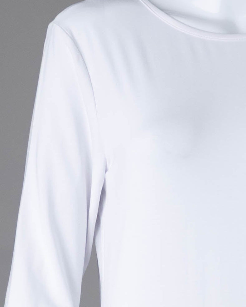 Model wearing Nuggles® Midi Layering Dress in White
