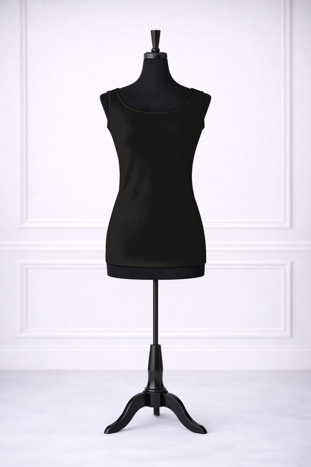 Stock photo of our Nuggles® Essential Wide Neck Tank in Black