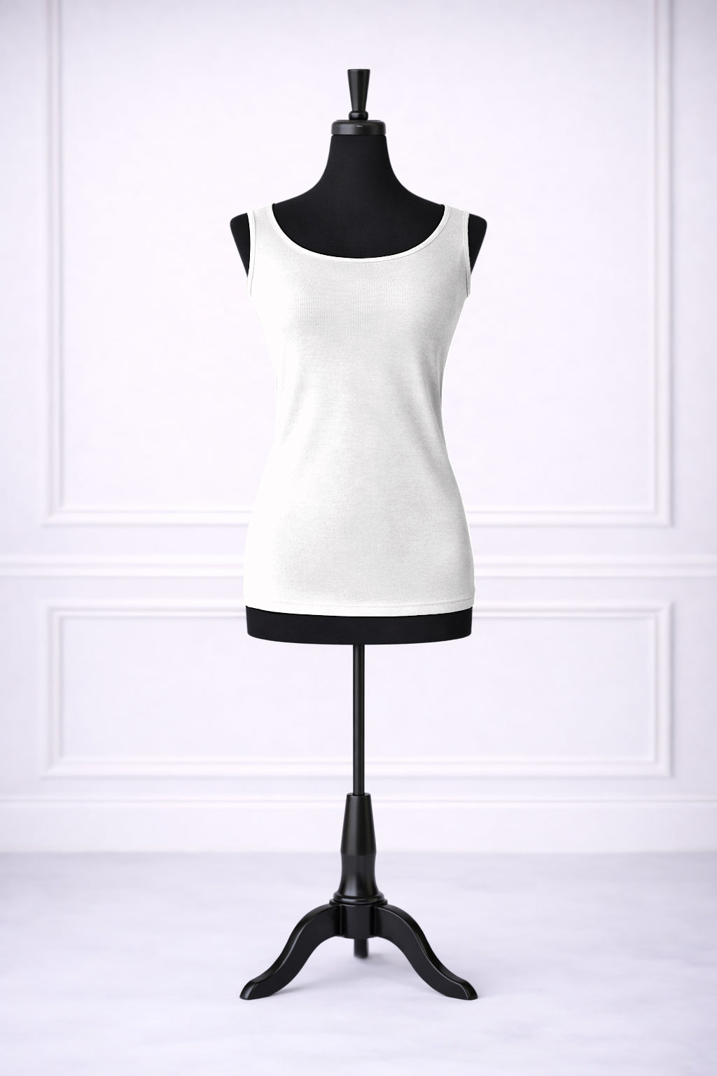 Stock photo of our Nuggles® Essential Wide Neck Tank in White