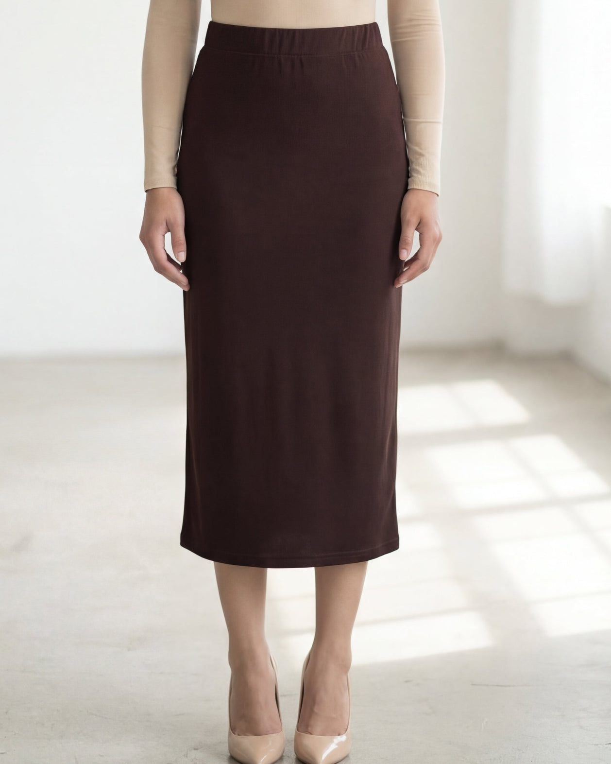 31" Lightweight Lined Pencil Skirt nuggles-clothing
