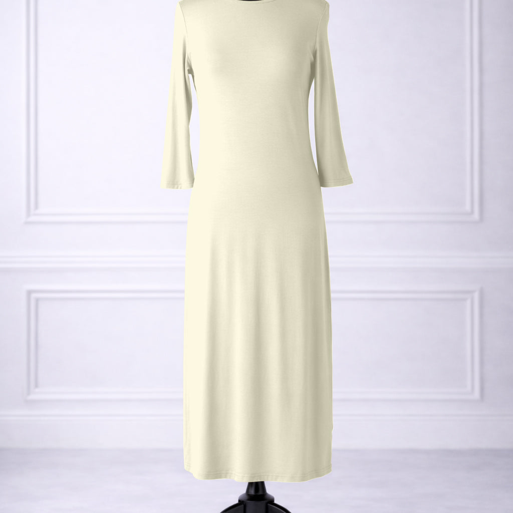 Front view of Nuggles® Original Midi Layering Dress in Cream