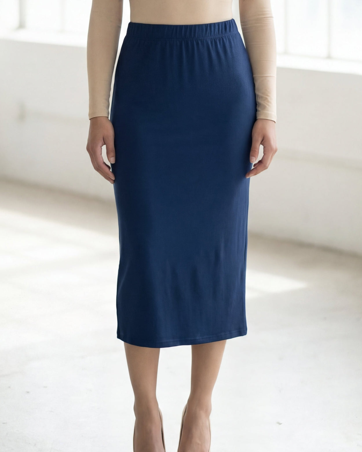 31" Lightweight Lined Pencil Skirt nuggles-clothing