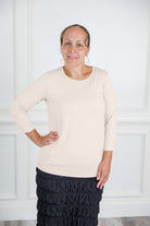 Relaxed Essential Tee styled with a modest skirt