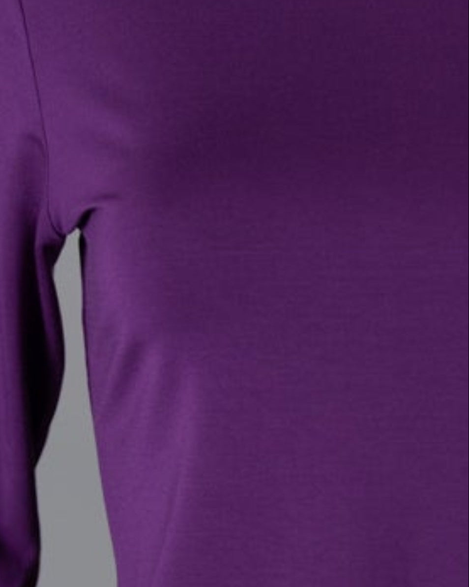 Model wearing Nuggles® 3/4 Essential Tee in Violet