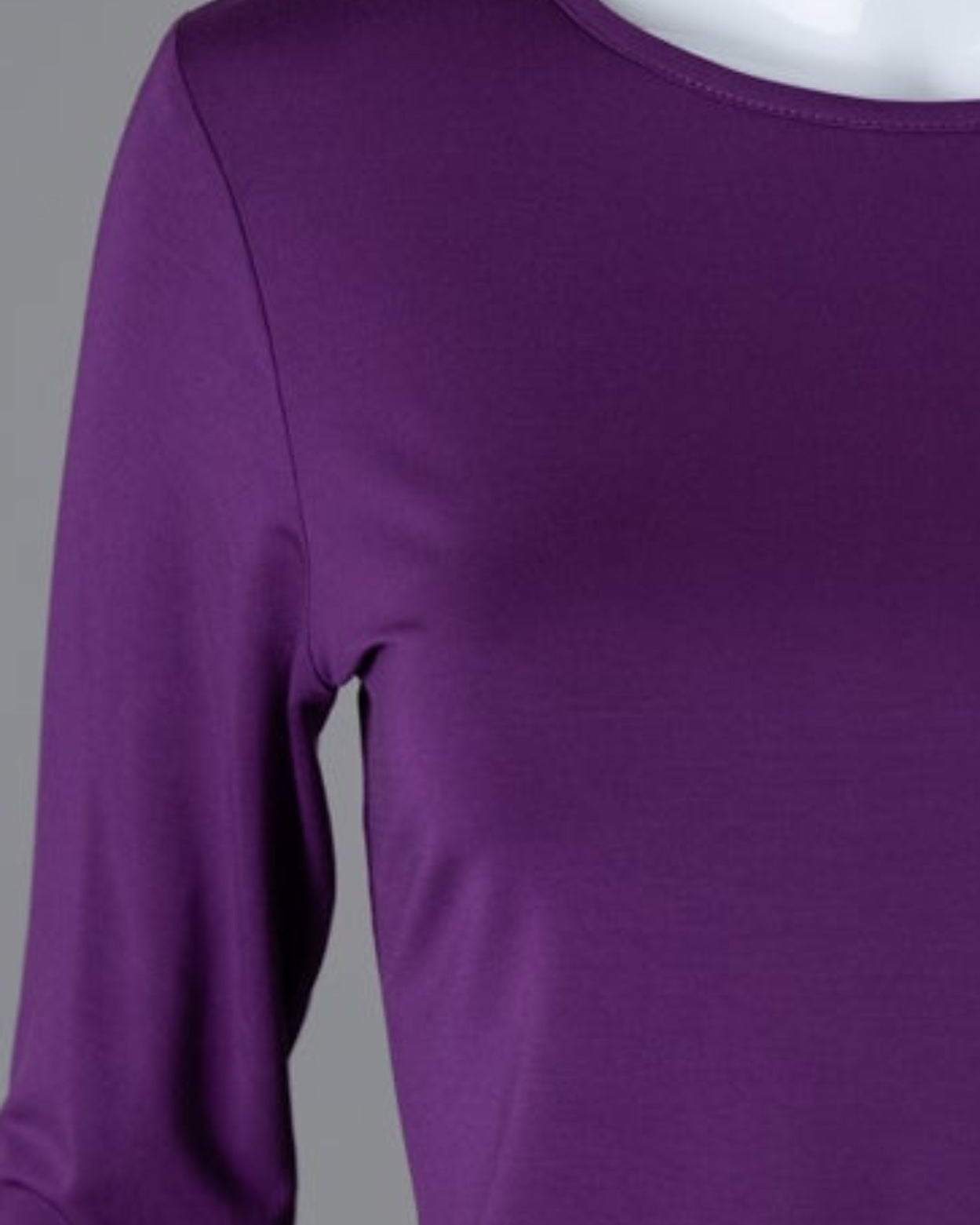 Model wearing Nuggles® 3/4 Essential Tee in Violet
