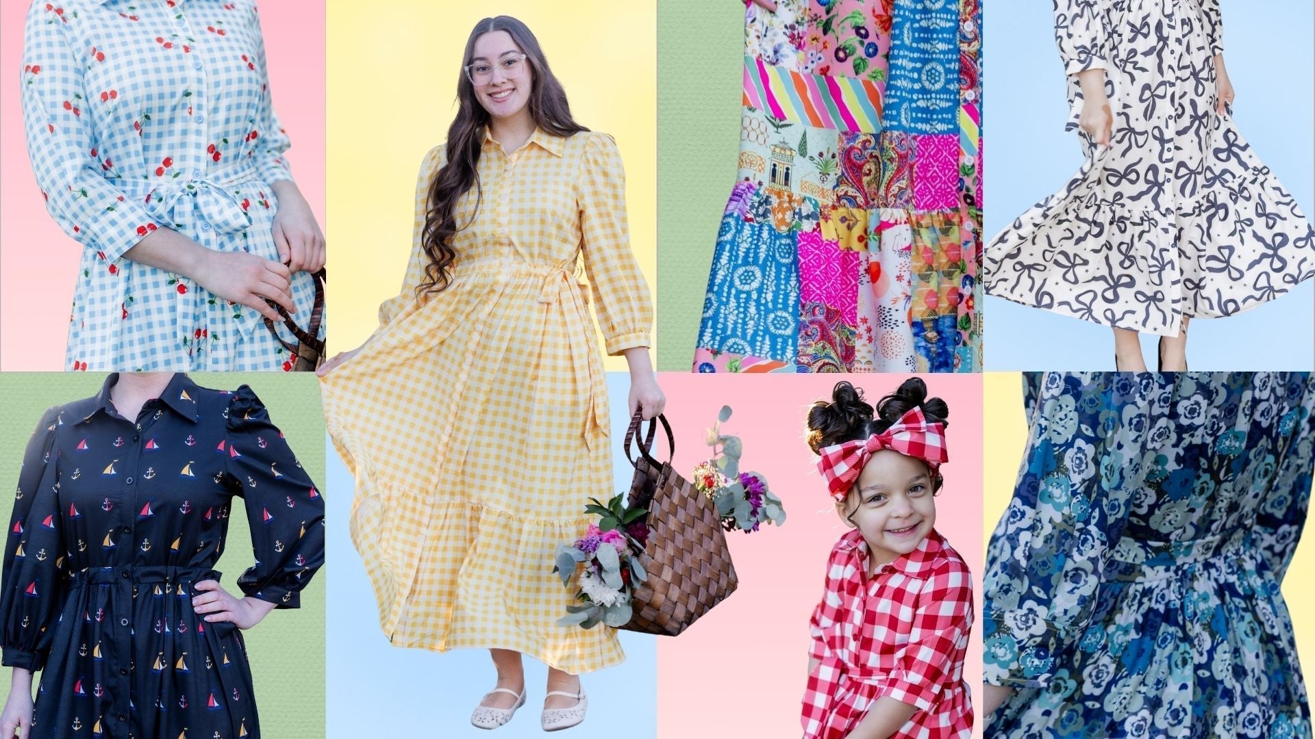 A colorful Easter image showing several of our spring styles.