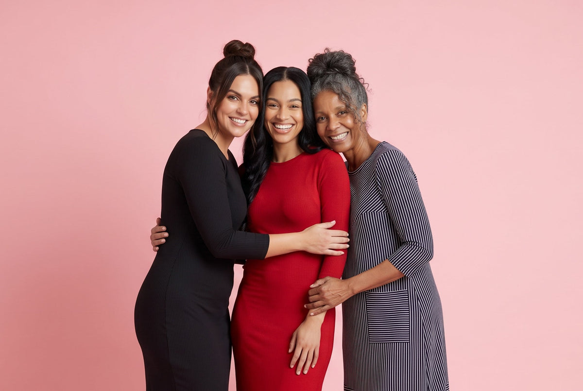Group of women in modest Nuggles outfits