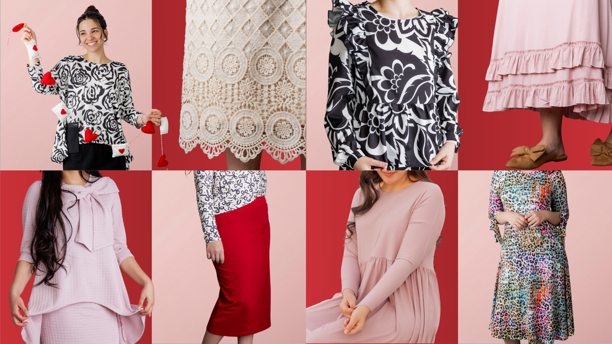 A collage of Nuggles® Products that work for Valentines Day Outfits.
