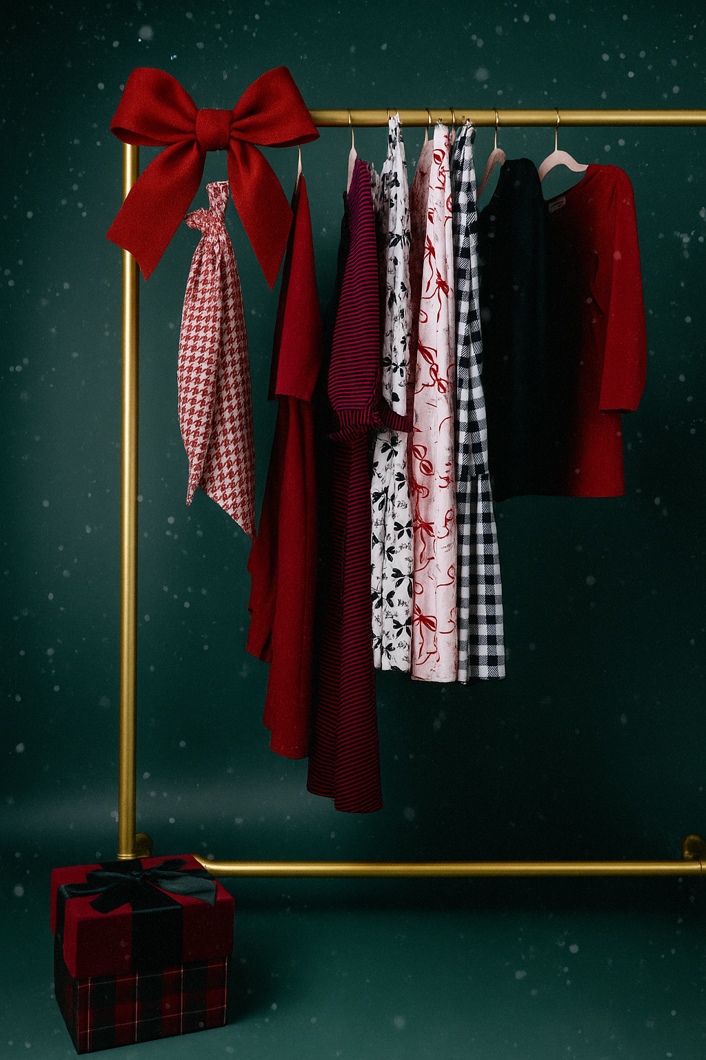 Nuggles® Black Friday items hanging on a gold rack.