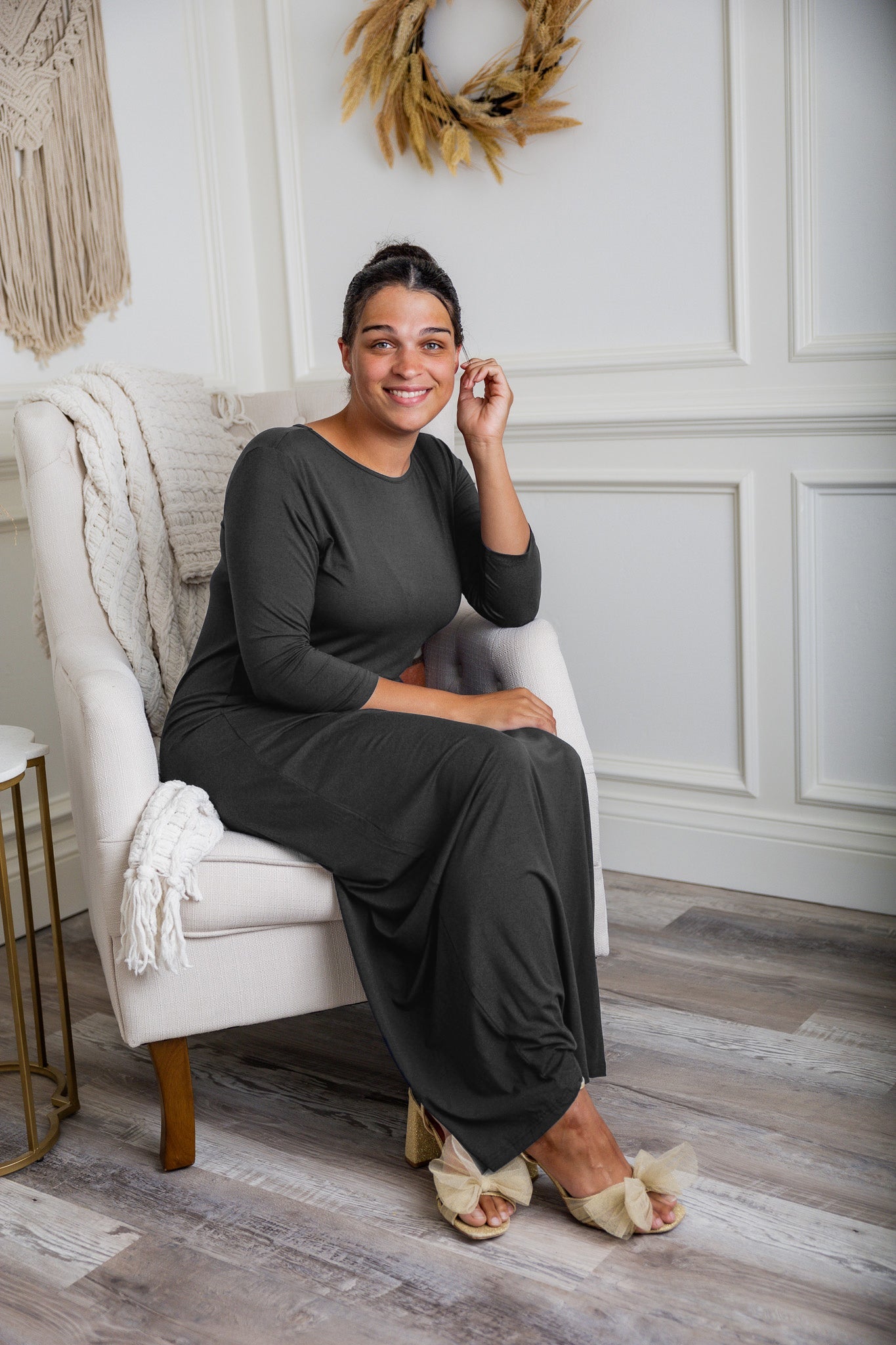 Women wearing a modest Maxi length dress